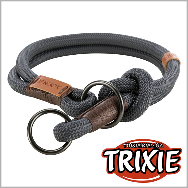 ТРИКСИ Украина - Ошейник-удавка для животных Trixie 17271 "BE NORDIC", M: 45см/8мм, темно-серый/коричневый