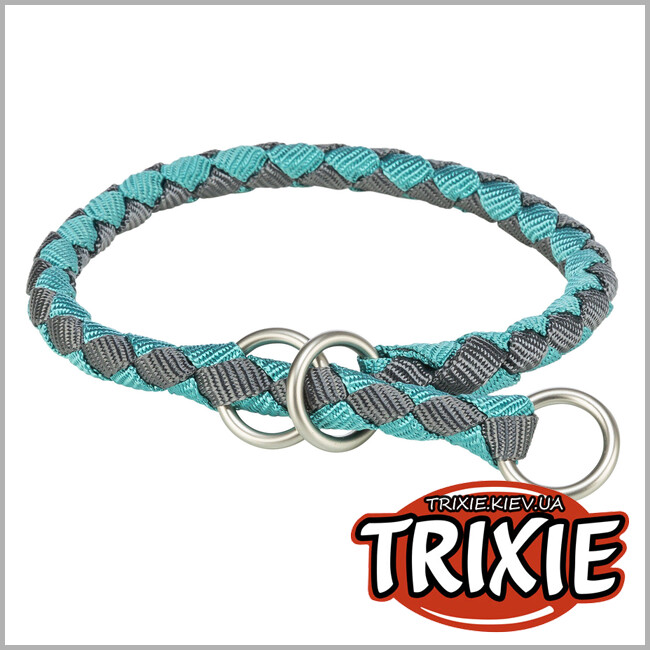 ТРИКСИ Украина - Ошейник для собак Trixie 144128 Cavo полуудавка L–XL 52–60 см диаметр 18 мм аква-графит