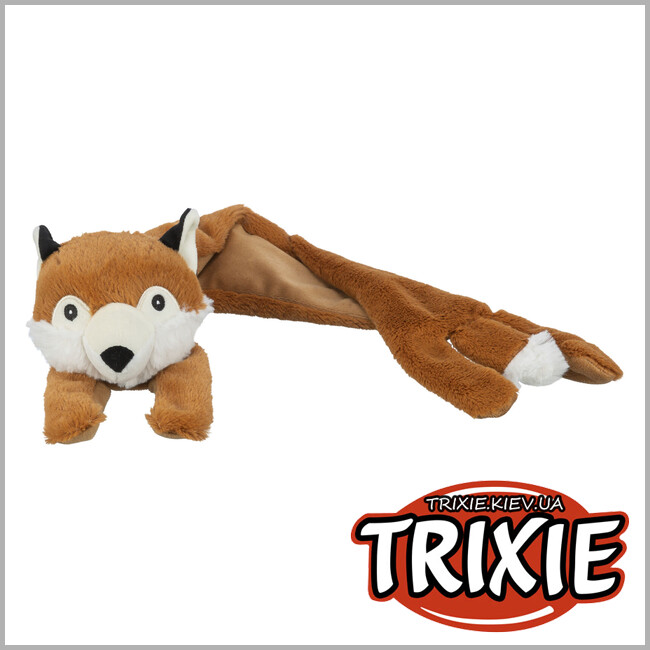 ТРИКСИ Украина - Игрушка Trixie 34823 Лиса со звуком и шелестом фольги полиэстер оранжевая 50см
