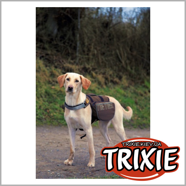 ТРІКСІ Україна - Шлей-рюкзак для собак TRIXIE - On the Trek (Розмір: 31х17см, коричневий/синій, нейлон)