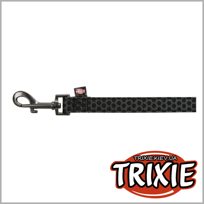 ТРИКСИ Украина -  Поводок Night Reflect - TRIXIE (Размер  M-L: 1.00 m/20 mm,черный )