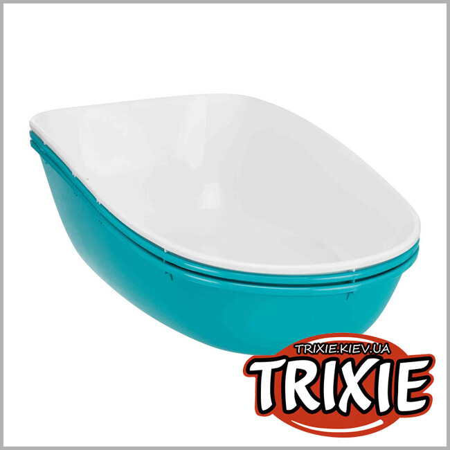 ТРІКСІ Україна - Трикомпонентний туалет із системою поділу Trixie Berto Berto Top Litter Tray (39*42*59см, бірюзовий/білий)