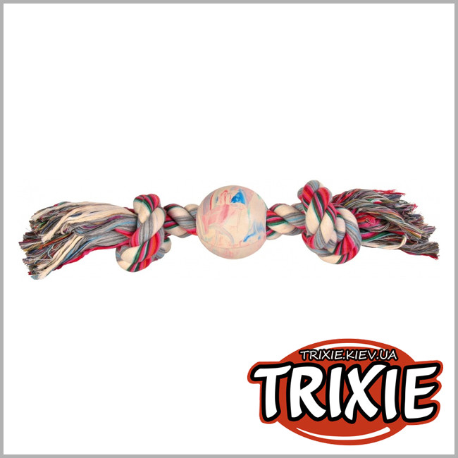 ТРИКСИ Украина - Резиновый мяч на веревке для собак TRIXIE - Denta Fun (7 х 36 см)