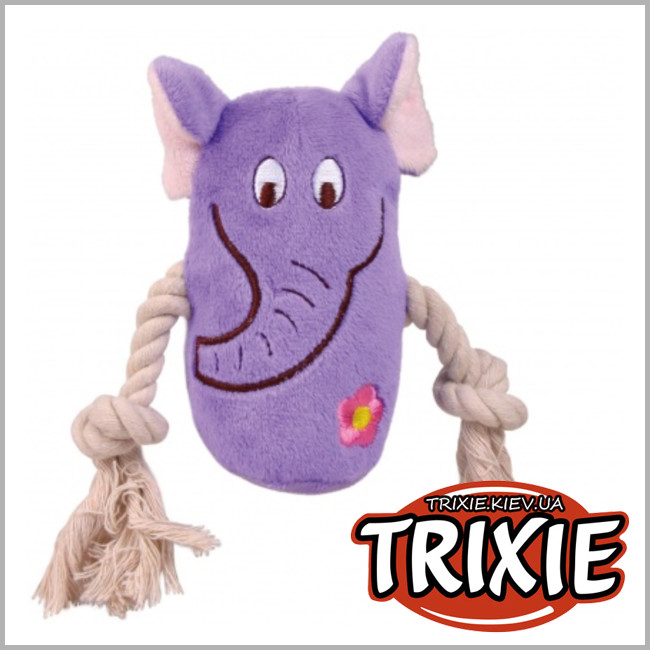 ТРИКСИ Украина - Набор игрушек  TRIXIE - Звери с канатом (плюш со звуком 13см * 3шт)