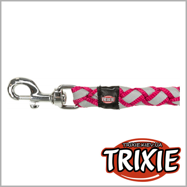 ТРИКСИ Украина - Поводок-перестежка Cavo-TRIXIE светоотражающая  (L-XL: 2.00м/18мм,фуксия)