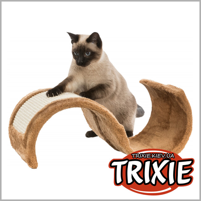 ТРИКСИ Украина - Когтеточка волна для кошки TRIXIE Wavy (плюш 29*18*50 см коричневая)