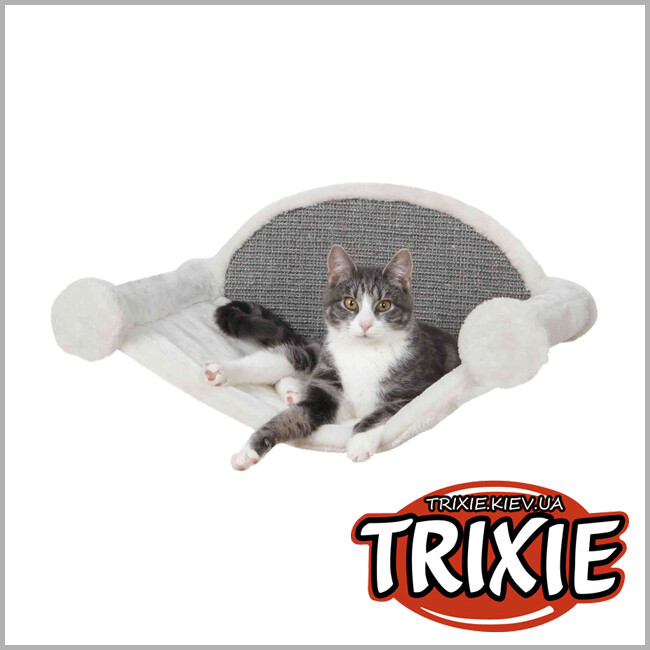 ТРИКСИ Украина - Гамак для кошек Trixie 49920 настенный 54 х 28 х 33 см бело-серый