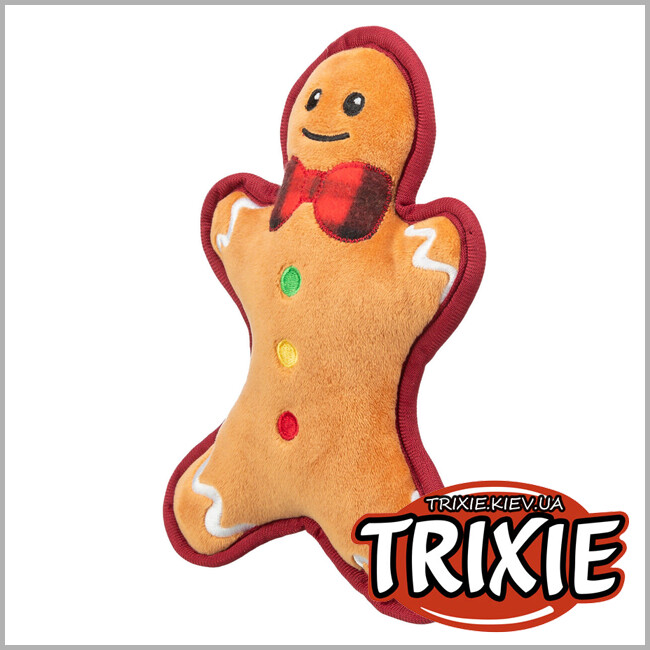 ТРИКСИ Украина - Игрушка "Рождественский пряник" Trixie 92604 для собак плюш 22 см