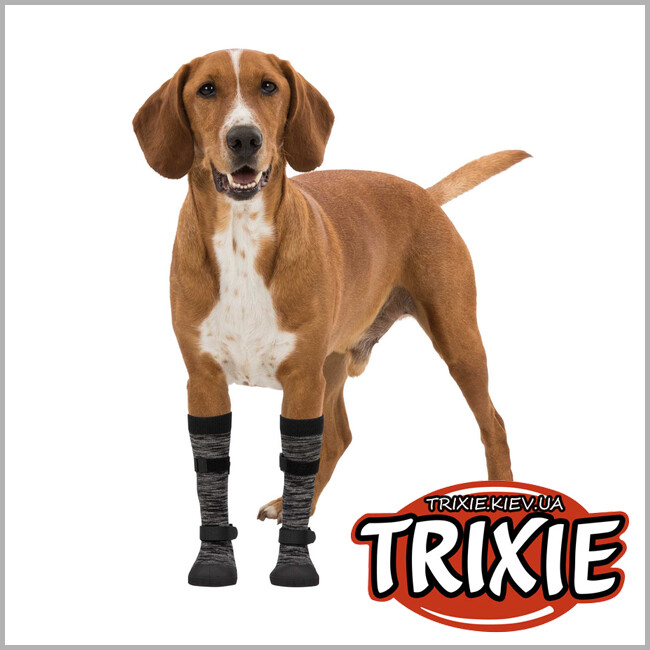 ТРИКСИ Украина - Защитные носки д/собак Walker Socks-TRIXIE (ХS-S,черный/серый(2шт/уп)
