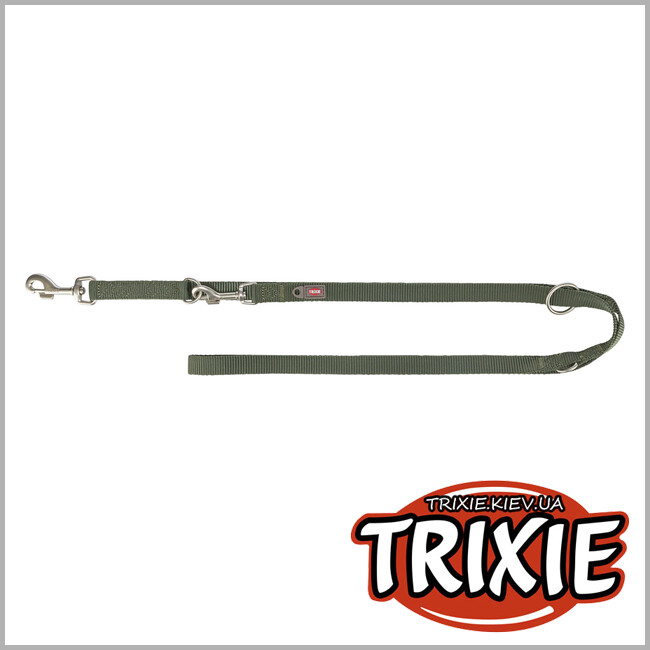 ТРИКСИ Украина - Регулируемый поводок для животных Trixie 200433 "Premium", XS-S: 2.00м/15мм, оливковый