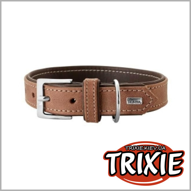 ТРИКСИ Украина - Ошейник кожаный Elch-Trixie (33-39см/29мм, коричневый)
