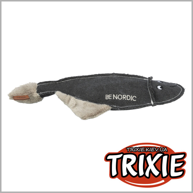 ТРИКСИ Украина - Игрушка Trixie 36061 для собак BE NORDIC Камбала Хаджо со звуком полиэстер/хлопок серый 35см