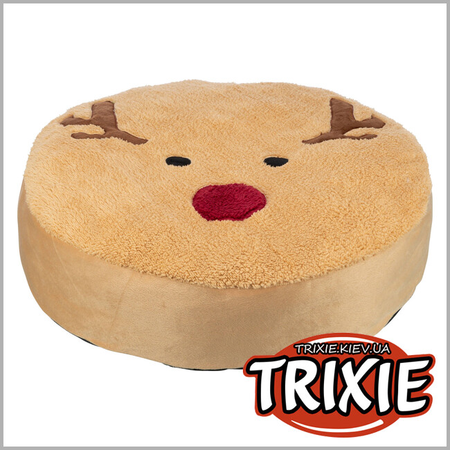 ТРИКСИ Украина - Лежак "Рождественский олень" Trixie 92374 круглый светло-коричневый 60 см