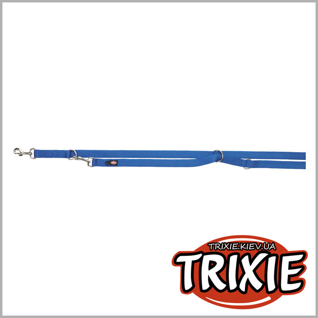 ТРИКСИ Украина - Регулируемый поводок для собак Trixie 200702 "Premium" двухслойный, XS-S: 2.00м/15мм, синий