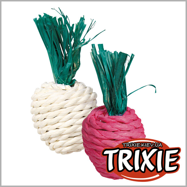 ТРІКСІ Україна - Редиска набір іграшок для гризунів TRIXIE (солома 8см * 2шт)
