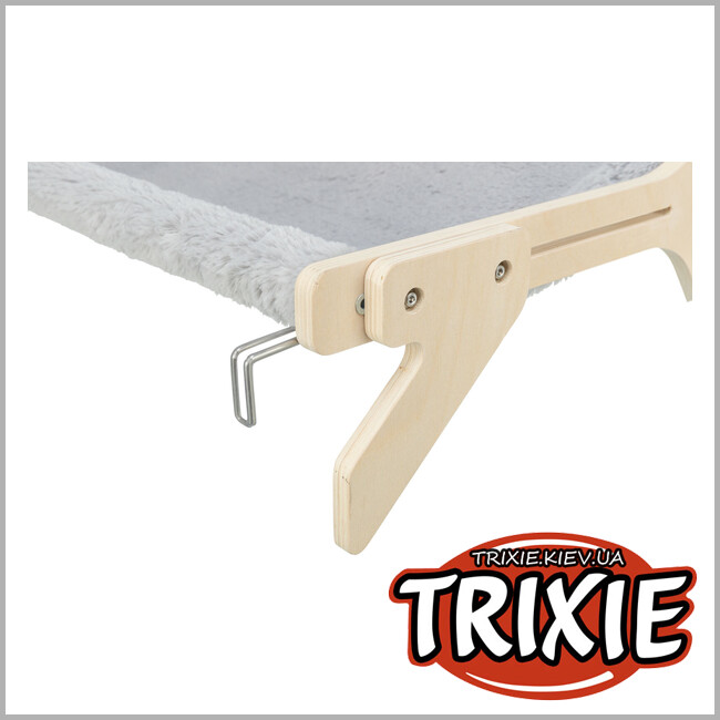 ТРИКСИ Украина - Гамак для кошек Trixie 43204 (дерево/плюш) (до 12кг), 47х24х38см, серый