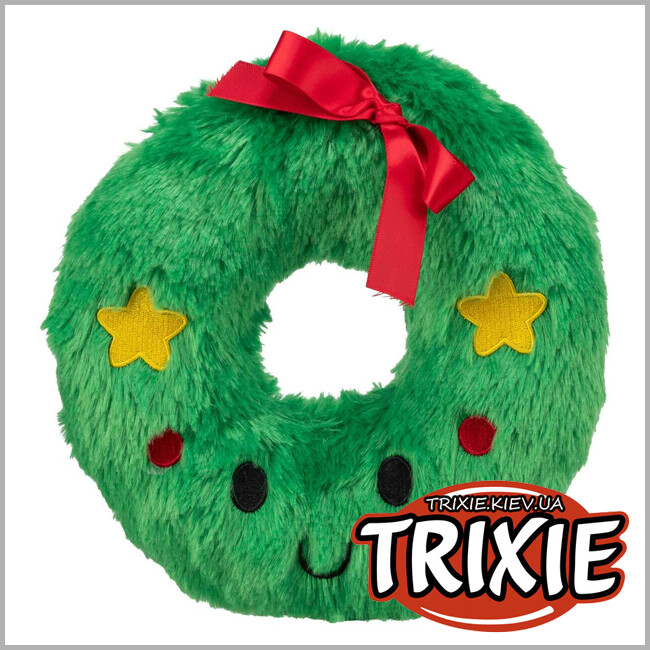 ТРИКСИ Украина - Игрушка "Рождественский венчик" Trixie 92627 для собак плюш 22 см
