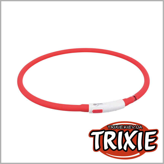 ТРИКСИ Украина - Ошейник Trixie 12643 светящийся "Flash", USB, силикон, XS-XL: 70см/10мм, красный
