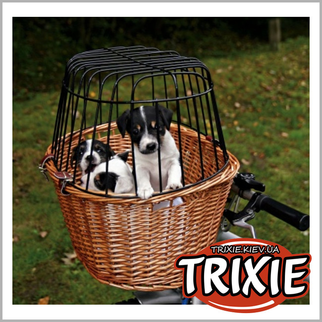 ТРИКСИ Украина - Велосипедная корзина  TRIXIE Front Dog Bicycle Basket (ива 33*44*48cm)