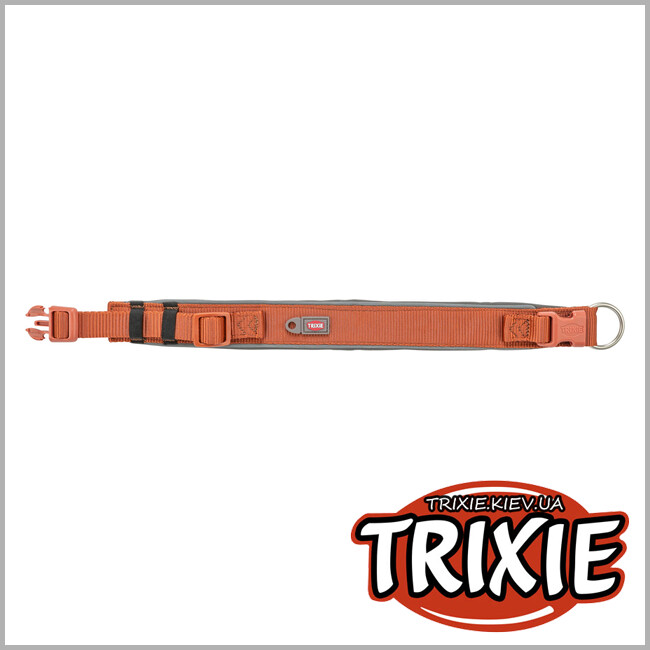 ТРИКСИ Украина - Ошейник для собак Trixie Premium экстраширокий M–L 40–48 см 40 мм рыже-графитовый