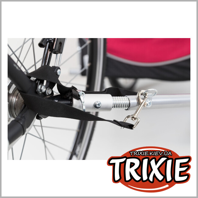 ТРИКСИ Украина - Велоприцеп Trixie 12814 для перевозки животных, М: 63х68х75/137 см, черный/красный