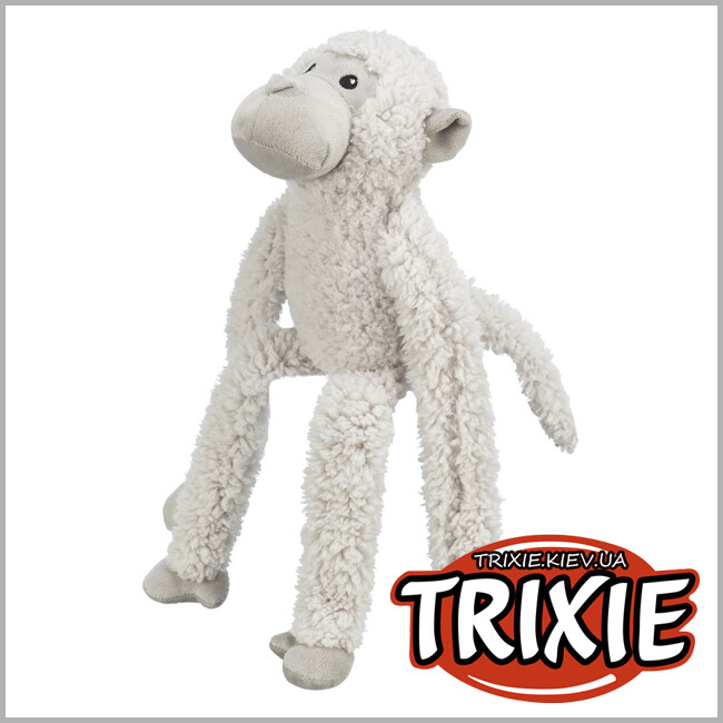 ТРИКСИ Украина - Игрушка Trixie 34821 для собак Обезьяна со звуком полиэстер белая 40см