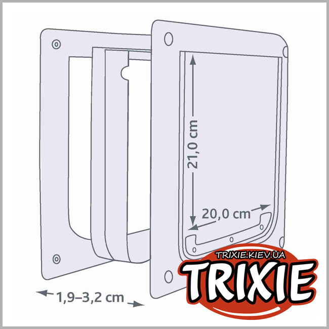ТРИКСИ Украина - Дверца для животных Trixie 3877 Free Dog 2-Way Flap + тоннельный элемент XS-S 25*29 см