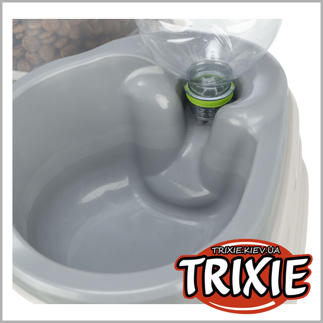 ТРИКСИ Украина - Диспенсер для еды и воды Trixie 24763, пластик,3.5л/37х32х31см,серый/серо-коричневый