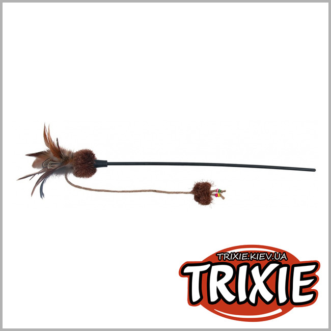ТРИКСИ Украина - Удочка с бабочкой для кошки TRIXIE (перья 54 см)