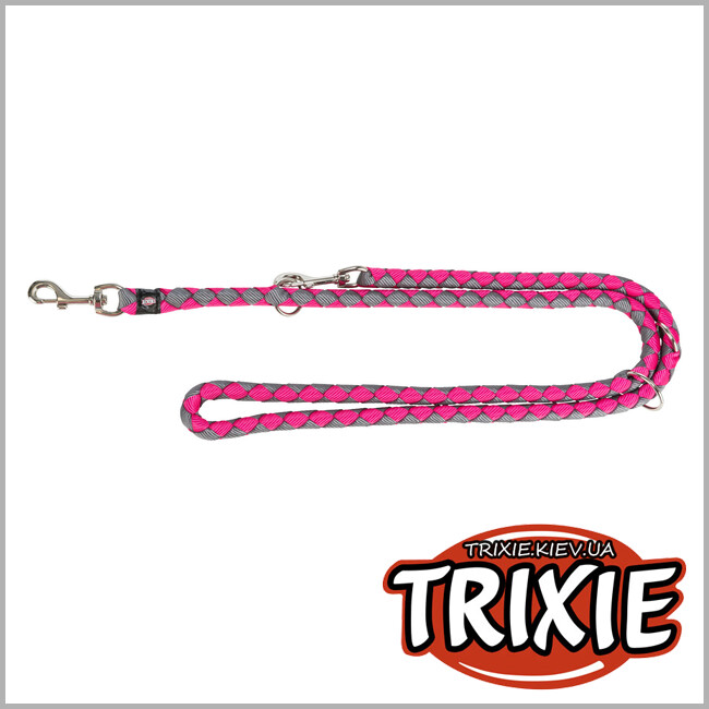 ТРИКСИ Украина - Регулируемый поводок для животных Trixie 143611 "Cavo",L-XL: 2.00м/18мм, фуксия/графит