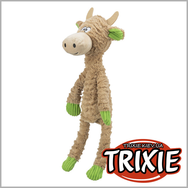 ТРИКСИ Украина - Игрушка Trixie 34721 для собак Корова со звуком полиэстер/хлопок бежевый 50см