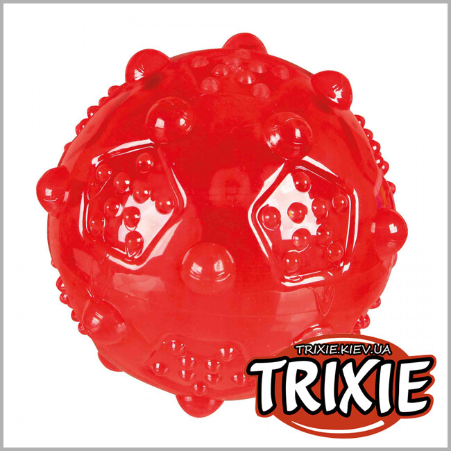 ТРИКСИ Украина - Мяч с шипами со звуком для собак TRIXIE ( Каучук TPR  7см)