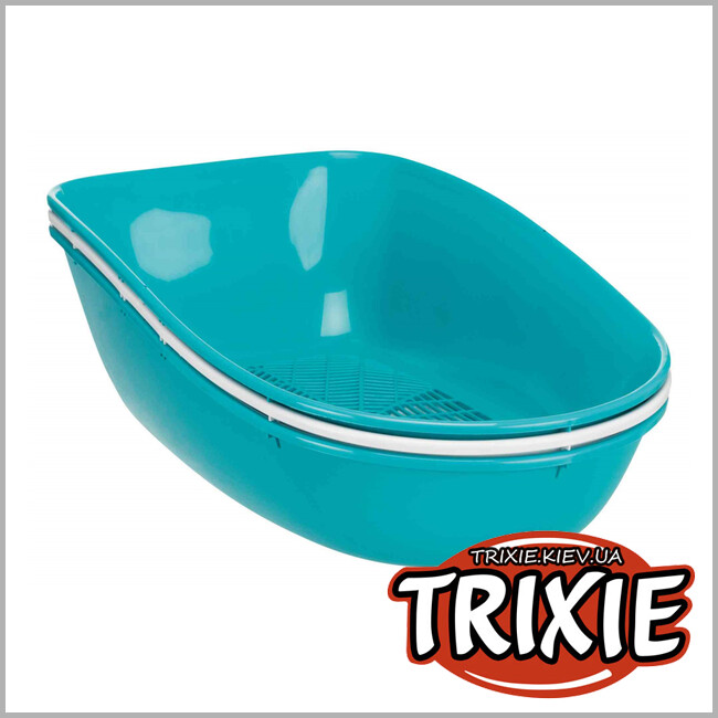 ТРІКСІ Україна - Трикомпонентний туалет із системою поділу Trixie Berto Berto Top Litter Tray (39*42*59см, бірюзовий/білий)