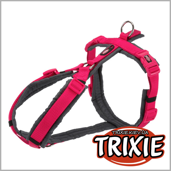 ТРІКСІ Україна - Шлея для собак Trixie 1997111 "Premium trekking", S-M: 44-53см/20мм, фуксія/графіт
