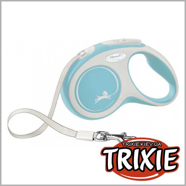 ТРИКСИ Украина - Флекси New COMFORT - TRIXIE (S, 5м/до 15кг, голубой)