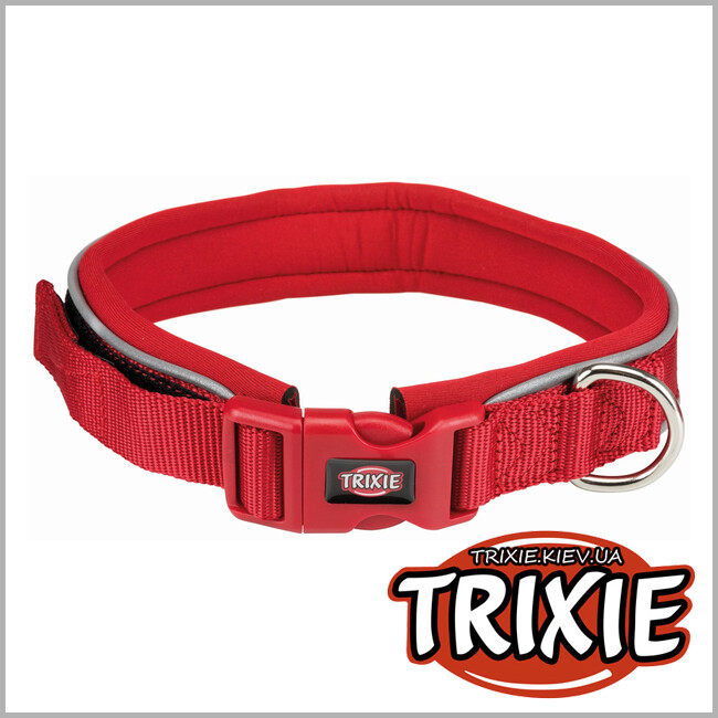 ТРИКСИ Украина - Ошейник Premium-TRIXIE с неопреновой подкладкой (L: 48–55см/30мм, красный)