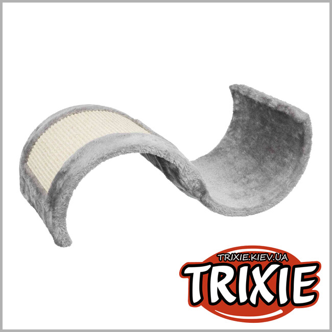 ТРІКСІ Україна - Дряпка-хвиля для котів 43262 Trixie Wave плюш/сизаль сіра 29x18x50 см