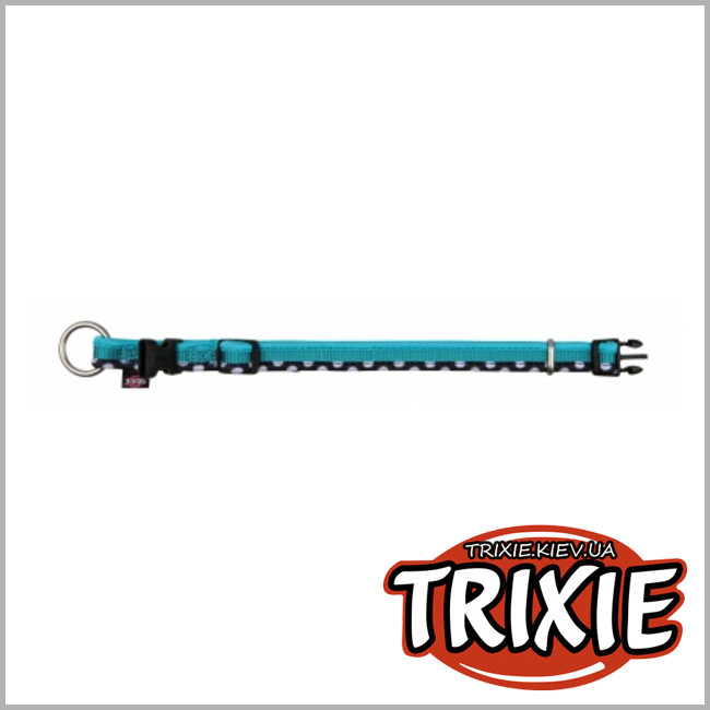 ТРИКСИ Украина - Ошейник для собак TRIXIE -  Freshline  Spot (Размер:30–45см/15мм, Цвет:бирюза/чёрный)