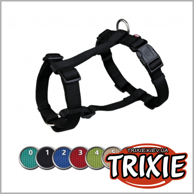 ТРІКСІ Україна - Шлей для собак TRIXIE - Premium (Розмір: 30-40см/10мм, Колір: чорний, нейлон)