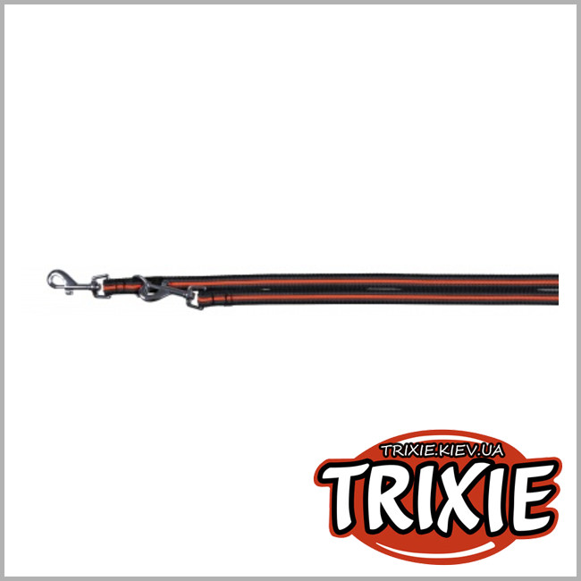 ТРИКСИ Украина - Поводок  TRIXIE - Fusion (Размер S-L:2м/17мм, Цвет:чёрный/оранжевый, нейлон)