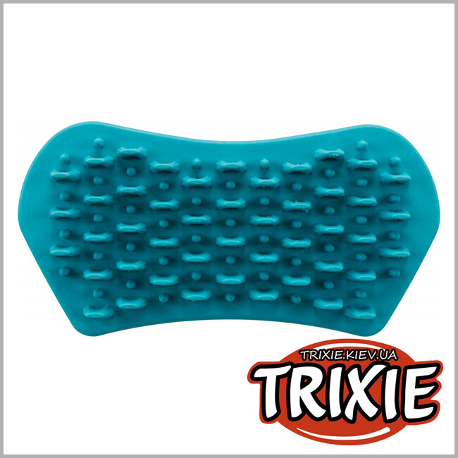 ТРИКСИ Украина - Массажная щетка TRIXIE с широким зубом (резина,6х12см,бирюза)