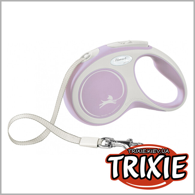 ТРИКСИ Украина - Флекси New COMFORT - TRIXIE (S, 5м/до 15кг, розовый)