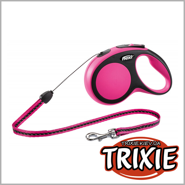 ТРИКСИ Украина - Флекси TRIXIE - New COMFORT (S: 8 м/12 кг, розовый)