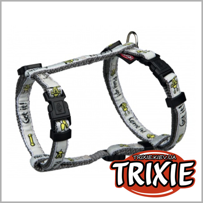 ТРІКСІ Україна - Повідець + шлейка для собак TRIXIE - Buddy (Розміри: 28-45см/10мм, 1.20м, сірий, нейлон)