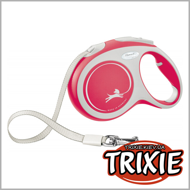 ТРИКСИ Украина - Флекси New COMFORT Trixie (L, 5м/до 60кг, красный)