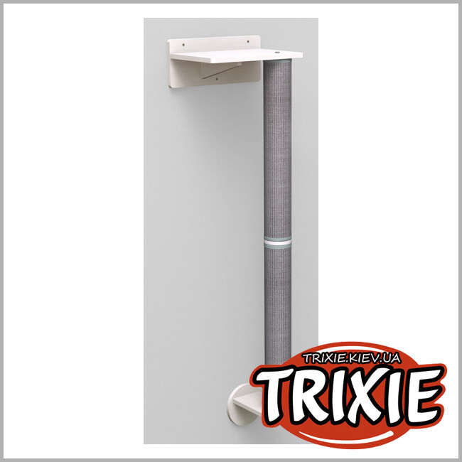 ТРІКСІ Україна - Дряпка Trixie 49960 для котів Set 1 настінна дерево/сизаль біла/сіра 35х130х25 см