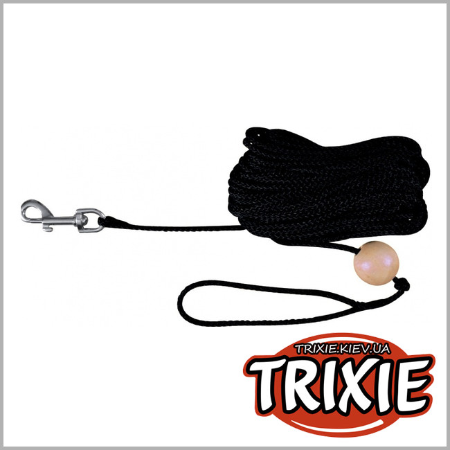 ТРИКСИ Украина - Поводок для собак TRIXIE (Размер: 15м/6мм, Цвет: чёрный)