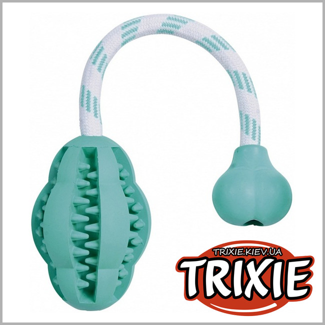 ТРИКСИ Украина - Массажная игрушка джампер на канате для собак TRIXIE DENTAfun (для зубов мята 28см)