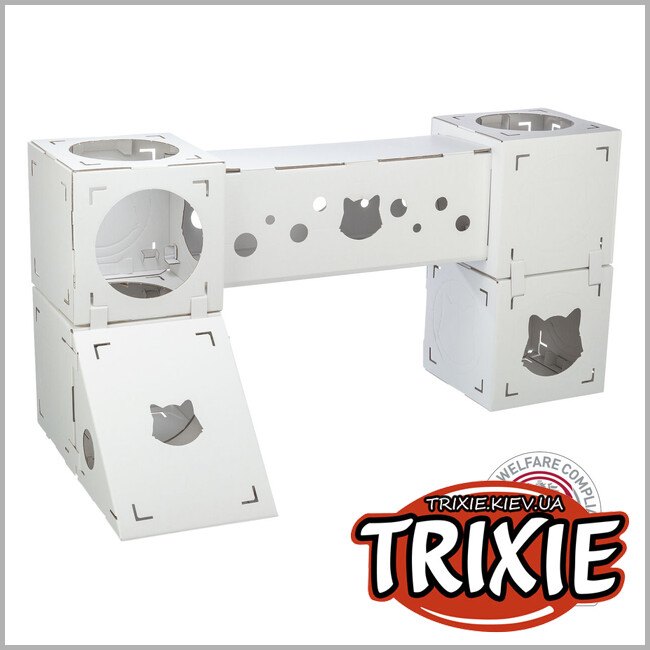 ТРИКСИ Украина - Домик-трансформер Trixie 48061 для кота "Finca Felice" (картон), 125х62х62см, белый