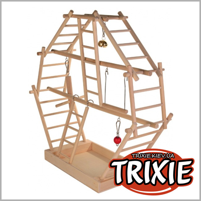 ТРІКСІ Україна - Ігровий майданчик для папуги Trixie Wooden Ladder Playground (44 × 44 × 16 cm)